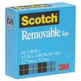 3M/COMMERCIAL TAPE DIV. MMM811121296 Removable Tape, 1/2