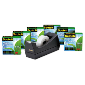 Scotch MMM8126PC38 Magic Greener Tape, With C38 Dispenser, 3/4" X 900", 6/pack