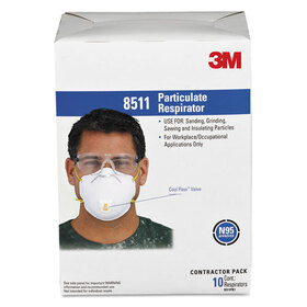 3M/COMMERCIAL TAPE DIV. MMM8511 Particulate Respirator W/cool Flow Exhalation Valve, 10 Masks/box