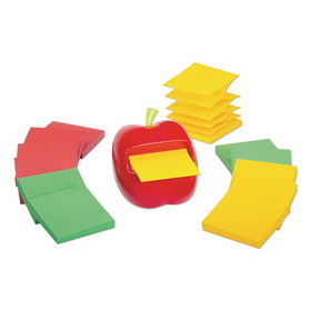 Post-it MMMAPL330SSVA Apple Notes Dispenser Value Pack, For 3 x 3 Pads, Red/Green, Includes (12) 90-Sheet Marrakesh Pop-Up Pad