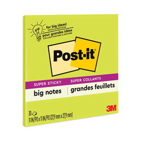 Post-it Notes Super Sticky MMMBN11G Big Notes, Unruled, 11 x 11, Green, 30 Sheets