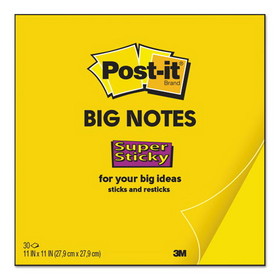 Post-it Notes Super Sticky MMMBN11 Big Notes, Unruled, 11 x 11, Yellow, 30 Sheets