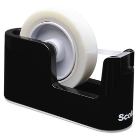 Scotch MMMC24 Heavy Duty Weighted Desktop Tape Dispenser, 3" Core, Plastic, Black
