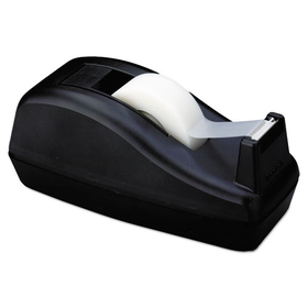 3M MMMC40BK Deluxe Desktop Tape Dispenser, Heavily Weighted, Attached 1" Core, Black
