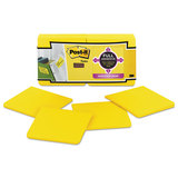 Post-It MMMF33012SSY Full Adhesive Notes, 3 X 3, Electric Yellow, 25-Sheet, 12/pack