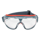 3M GG501SGAF GoggleGear 500Series Safety Goggles, AntiFog, Red/Black Frame, Clear Lens, 10/Ctn