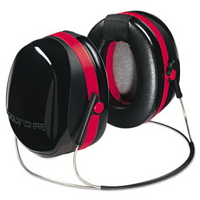 3M MMMH10B E-A-R Peltor OPTIME 105 Behind-The-Head Earmuffs, 29 dB NRR, Red/Black