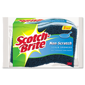 Scotch-Brite MP-3-8-D Non-Scratch Multi-Purpose Scrub Sponge, 4 2/5 x 2 3/5, Blue, 3/Pack