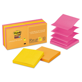 3M MMMR33010SSAU Pop-up 3 x 3 Note Refill, 3" x 3", Energy Boost Collection Colors, 90 Sheets/Pad, 10 Pads/Pack