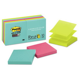 Post-it MMMR33010SSMIA Pop-up 3 x 3 Note Refill, 3" x 3", Supernova Neons Collection Colors, 90 Sheets/Pad, 10 Pads/Pack