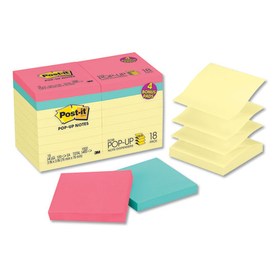 3M MMMR330144B Original Pop-up Notes Value Pack, 3 x 3, (14) Canary Yellow, (4) Poptimistic Collection Colors, 100 Sheets/Pad, 18 Pads/Pack
