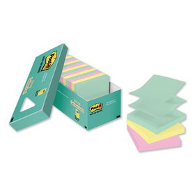 Post-it Pop-up Notes R33018APCP Original Pop-up Refill, 3 x 3, Marseille Collection, 100 Sheets/Pad, 18 Pads/Pack