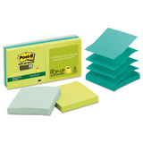 3M/COMMERCIAL TAPE DIV. MMMR3306SST Pop-Up Recycled Notes In Bora Bora Colors, 3 X 3, 90-Sheet, 6/pack