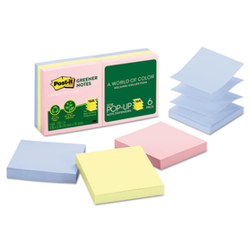 Post-It MMMR330RP6AP Original Recycled Pop-up Notes, 3 x 3, Sweet Sprinkles Collection Colors, 100 Sheets/Pad, 6 Pads/Pack