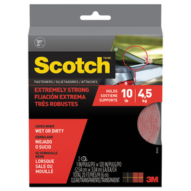 Scotch MMMRF6760 Extreme Fasteners, 1" x 10 ft, Clear, 2/Pack