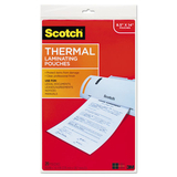 Scotch TP3855-20 Menu Size Thermal Laminating Pouches, 3 mil, 8 1/2 x 14, 20/Pack