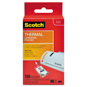Scotch MMMTP5852100 Id Badge Size Thermal Laminating Pouches, 5 Mil, 4 1/4 X 2 1/5, 100/pack
