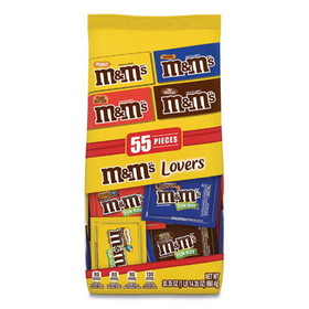 M & M's MNM56025 Fun Size Variety Mix, Caramel, Milk Chocolate, Peanut, Peanut Butter Flavors, 30.35 oz Bag, 55 Packs/Bag