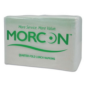 Morcon Tissue MOR 1250 Morsoft 1/4 Fold Lunch Napkins, 1 Ply, 11.5" x 11.5", White, 6,000/Carton