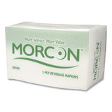 Morcon Tissue MOR B8500 Morsoft Beverage Napkins, 9 x 9/4, White, 500/Pack, 8 Packs/Carton