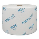Morcon Tissue M125 Small Core Bath Tissue, Septic Safe, 1-Ply, White, 2500 Sheets/Roll, 24 Rolls/Carton