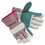 MCR Safety MPG1211J Men's Economy Leather Palm Gloves, White/Red, Large, 12 Pairs, Price/DZ