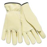 Memphis MPG3200L Full Leather Cow Grain Driver Gloves, Tan, Large, 12 Pairs