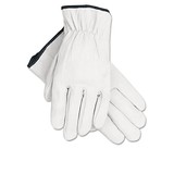 Memphis MPG3601L Grain Goatskin Driver Gloves, White, Large, 12 Pairs