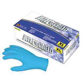 MCR Safety MPG6015L Disposable Nitrile Gloves, Large, 4 mil, Powder-Free, 100/Box