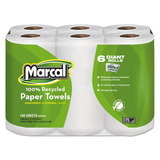 MARCAL MRC6181CT 100% Recycled Roll Towels, 5 1/2 X 11, 140/roll, 24 Rolls/carton