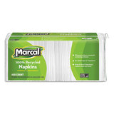 Marcal MRC6506PK 100% Recycled Lunch Napkins, 1-Ply, 12 1/2 X 11 2/5, White, 400/pack