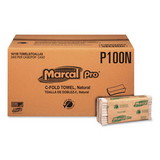 Marcal Pro MRCP100N Folded Paper Towels, 1-Ply, 12.88  x 10.13, Natural, 150/Pack, 16 Packs/Carton