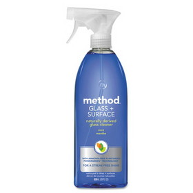 Method 00003CT Glass and Surface Cleaner, Mint, 28 oz Bottle, 8/Carton