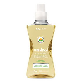 Method MTH01491 4X Concentrated Laundry Detergent, Free and Clear, 53.5 oz Bottle, 4/Carton