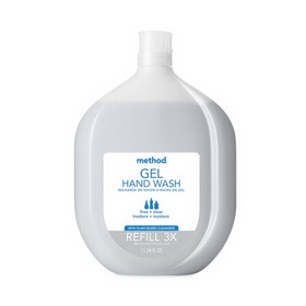 Method MTH10589 Gel Hand Wash Refill Tub, Fragrance-Free, 34 oz Tub, 4/Carton