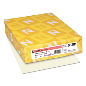 NEENAH PAPER NEE05201 Classic Linen Writing Paper, 24lb, 8 1/2 X 11, Natural White, 500 Sheets
