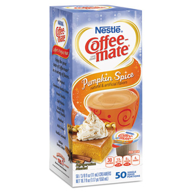 Coffee-mate 75520CT Liquid Coffee Creamer, Pumpkin Spice, 0.375 oz Mini Cups, 50/Box, 4 Box/Carton