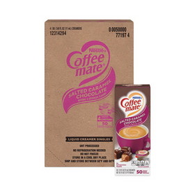 Coffee mate NES77197CT Liquid Coffee Creamer, Salted Caramel Chocolate, 0.38 oz Mini Cups, 50/Box, 4 Boxes/Carton, 200 Total/Carton