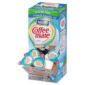 Coffee-mate NES91757CT Liquid Coffee Creamer, Zero Sugar French Vanilla, 0.38 oz Mini Cups, 50/Box, 4 Boxes/Carton, 200 Total/Carton