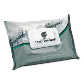Sani Professional NICA580FW Table Turner Wet Wipes, 7 X 11 1/2, White, 80 Wipes/pack, 12 Packs/carton