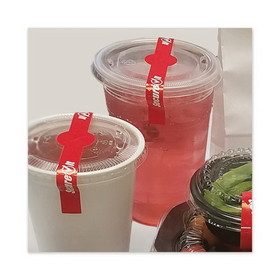 National Checking Company P17SI2 SecureIT Tamper Evident Drink Lid Seal, "Secure It", 1 x 7, Red, 250/Roll, 2 Rolls/Pack