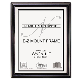 Nudell NUD10570 Ez Mount Document Frame, Plastic, 8 1/2 X 11, Black