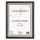 NU-DELL MANUFACTURING NUD11800 Ez Mount Document Frame/accent, Plastic, 8 X 10, Black/gold