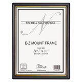 NU-DELL MANUFACTURING NUD11818 Ez Mount Document Frame W/trim Accent, Plastic, 8-1/2 X 11, Black/gold, 18/ct