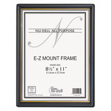 Nudell NUD11880 Ez Mount Document Frame With Trim Accent, Plastic, 8-1/2 X 11, Black/gold
