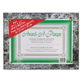 NU-DELL MANUFACTURING NUD18815M Award-A-Plaque Document Holder, Acrylic/plastic, 10-1/2 X 13, Black