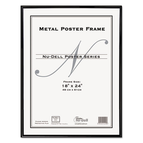 NU-DELL MANUFACTURING NUD31222 Metal Poster Frame, Plastic Face, 18 X 24, Black