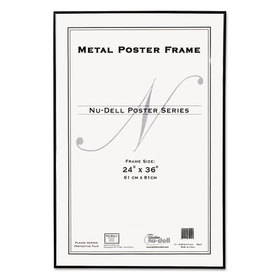 NU-DELL MANUFACTURING NUD31242 Metal Poster Frame, Plastic Face, 24 X 36, Black