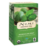 Numi NUM10104 Organic Teas And Teasans, 1.4oz, Moroccan Mint, 18/box