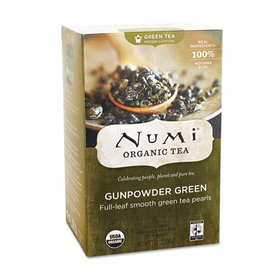 Numi NUM10109 Organic Teas and Teasans, 1.27 oz, Gunpowder Green, 18/Box